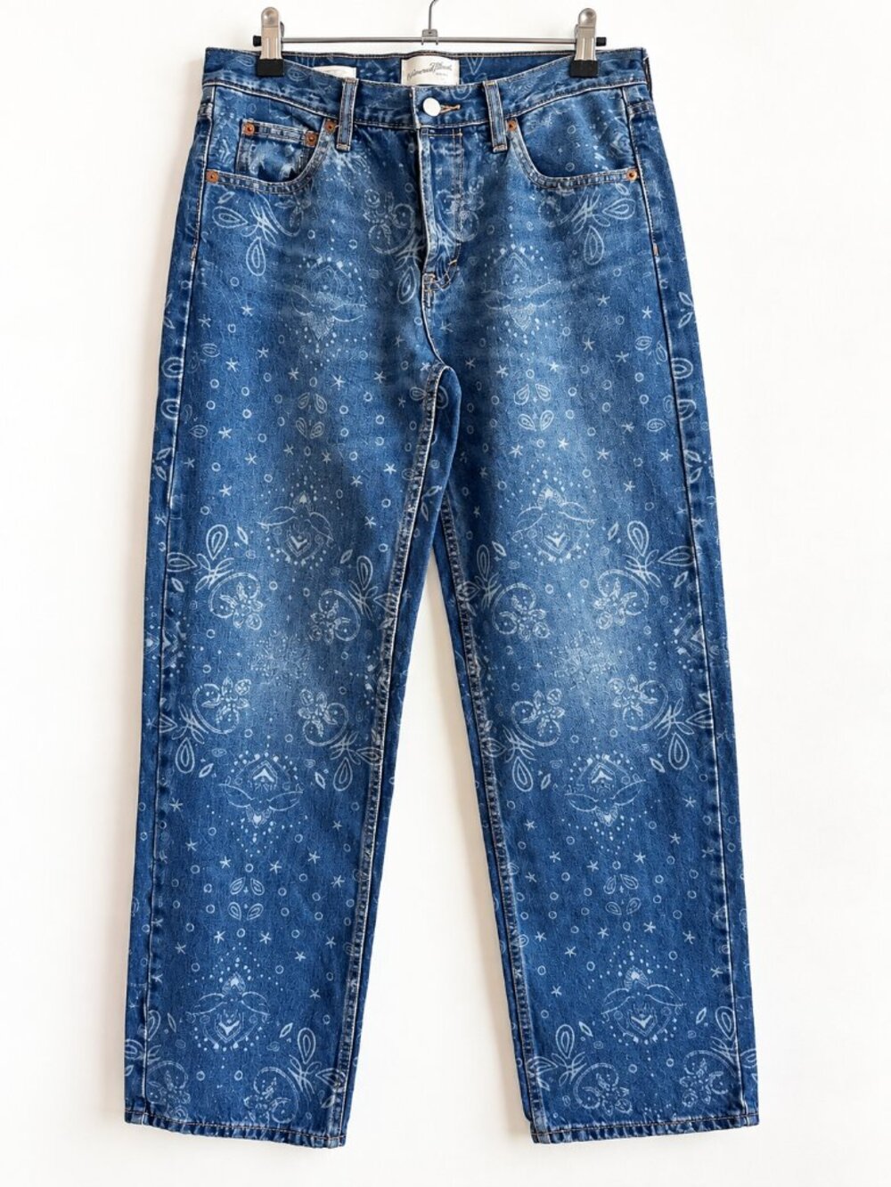 NEW Universal Thread Low Rise Baggy Paisley Print Jeans Size 4 Y2K